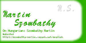 martin szombathy business card